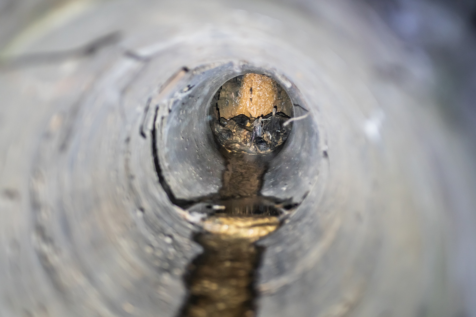Inside A Narrow Concrete Sewer Pipe